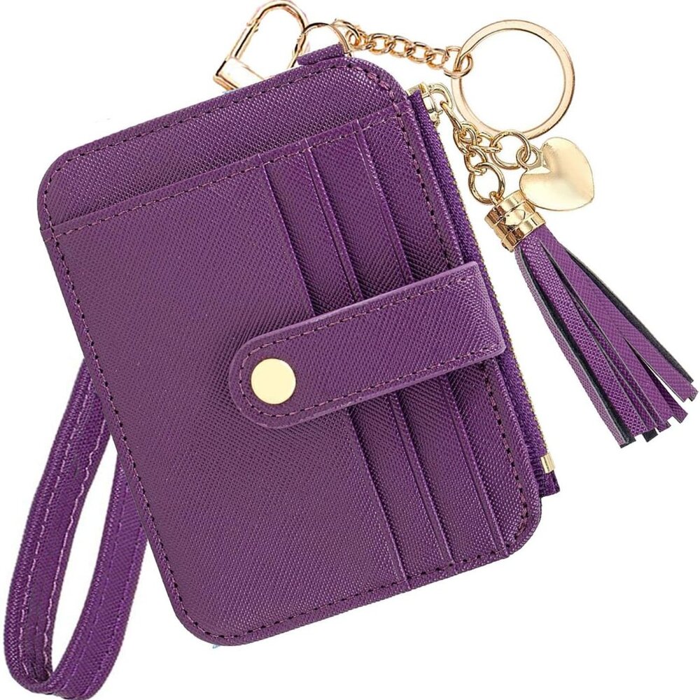 Small Card Case Womens Wristlet Keychian Card Holder Cash Coin Purse Girls Cute - Picture 8 of 8